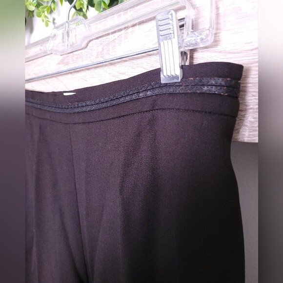 Agnona Designer Slacks Wool Cashmere Wide Flare Leg Brown Dress Pants Retro - Picture 5 of 11